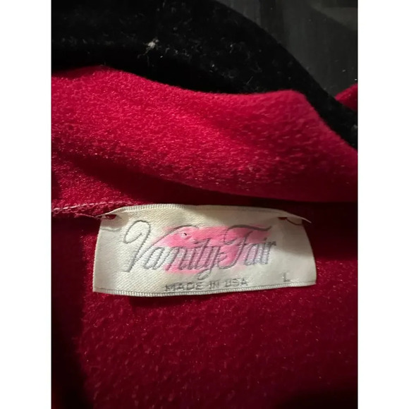 Vtg Vanity Fair Metallic Trim Velour Night Gown Robe Size Large - Picture 4 of 4